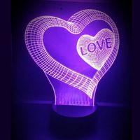 3D LED LAMP - DUBBEL HART