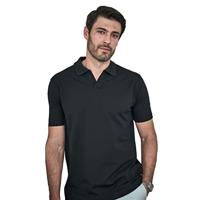 Tee Jays Heren luxe stretch poloshirt met V-hals, Zwart, 3XL