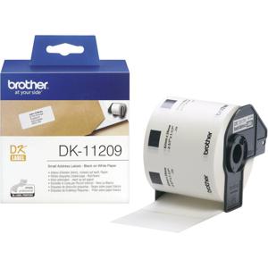 Brother DK-11209 Rol met etiketten 62 x 29 mm Papier Wit 800 stuk(s) Permanent hechtend DK11209 Adresetiketten