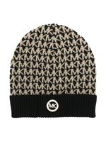 Michael Kors Kids bonnet en maille à plaque logo monogrammé - Noir