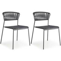 SCAB Lisa Rope Tuin En Terrasstoel - Set Van 2 - Antracietgrijs/Zwart