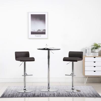 vidaXL Barkrukken 2 st kunstleer bruin