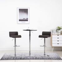 vidaXL Barkrukken 2 st kunstleer bruin