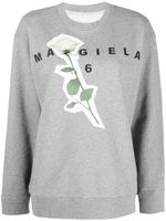 MM6 Maison Margiela sweat à logo imprimé - Gris