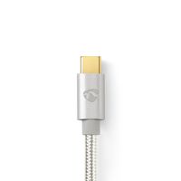 Nedis CCTB60600AL20 USB-kabel 2 m USB 2.0 USB A USB C Aluminium - thumbnail