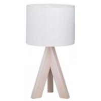 LED Tafellamp - Tafelverlichting - Trion Ganon - E14 Fitting - Rond - Mat Wit - Hout