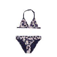 O'Neill Blue gebloemde triangel bikini Venice Beach donkerblauw/wit