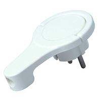 Kopp 172002037 Kunststof Geaard Contact, hoekstekker, extra vlak, wit