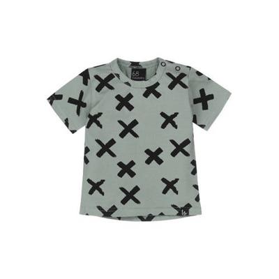 Babystyling T-shirt met all over print mosgroen