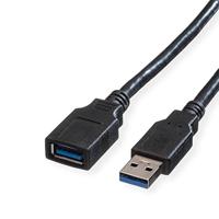 ROLINE USB 3.2 Gen 1 kabel, type A-A, ST/BU, zwart, 1,8 m