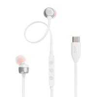 JBL Tune 310 C Bedraade in-ear oortjes met microfoon, met JBL Pure Bass Sound en een 3-knops afstandsbediening, in het wit