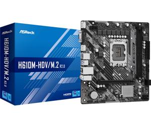 ASRock H610M-HDV/M.2 2.0 Moederbord Socket Intel 1700 Vormfactor Micro-ATX Moederbord chipset Intel® H610