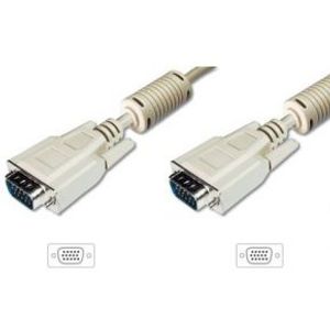 ASSMANN Electronic AK-310103-018-E VGA kabel 1,8 m VGA (D-Sub) Beige, Nikkel