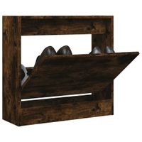 Schoenenkast 60x21x57 cm bewerkt hout gerookt eikenkleurig