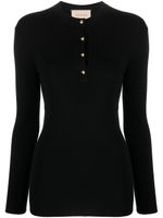 Gucci buttoned cashmere knitted top - BLACK