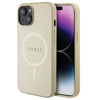 iPhone 15 Guess Saffiano Hybrid Case - MagSafe Compatible - Beige - thumbnail