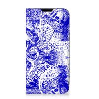 Mobiel BookCase Apple iPhone 14 Plus Angel Skull Blauw