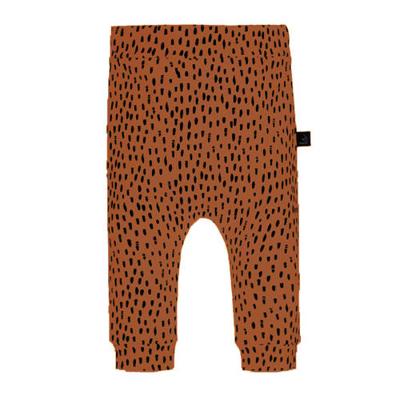 Babystyling baby slim fit broek met all over print bruin/zwart