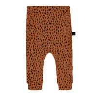 Babystyling baby slim fit broek met all over print bruin/zwart