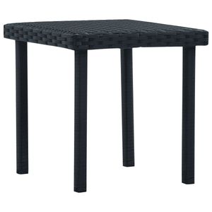 Tuintheetafel 40x40x40 cm poly rattan zwart