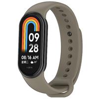 By Qubix - Siliconen bandje - Grijsbruin - Compatible met Xiaomi Smart Band 8 & 9 - Compatible Xiaomi bandje