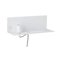 Paulmann 78915 wandlamp Devara met plankje max. 40 watt wandleeslamp wit leeslampje metaal wandlamp E27