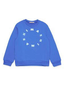 Marni Kids sweat en coton à logo imprimé - Bleu