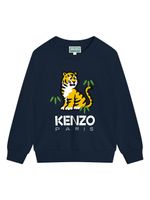 Kenzo Kids sweat en coton à imprimé tigre - Bleu - thumbnail