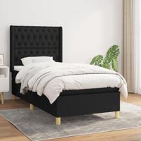 Boxspring met matras stof zwart 100x200 cm SKU: V3132211 - thumbnail