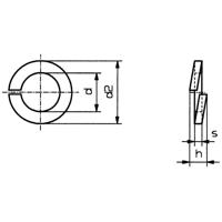 TOOLCRAFT B4 D127:A2K 188666 Veerring Binnendiameter: 4.1 mm M4 DIN 127 Verenstaal 100 stuk(s)