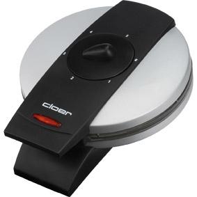 Cloer 1629 Hart-wafelijzer Met handmatige temperatuursinstelling RVS, Zwart