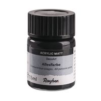 Zwarte acrylverf/allesverf potje 15 ml hobby/knutselmateriaal