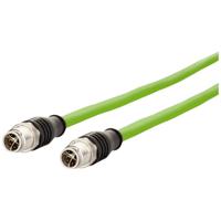 Metz Connect 142M2X11010 M12 Netwerkkabel, patchkabel CAT 6A S/FTP 1.00 m Groen PUR-mantel, Zuurbestendig, Ozonbestendig, UV-bestendig, Geschikt voor - thumbnail