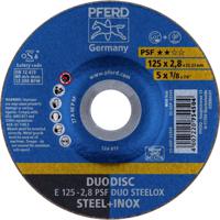 PFERD 62012620 E 125-2,8 PSF DUO STEELOX Afbraamschijf gebogen Diameter 125 mm Boordiameter 22.23 mm RVS, Staal, IJzerslag 10 stuk(s) - thumbnail