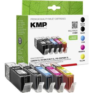 KMP Inktcartridge vervangt Canon PGI-550PGBK XL, CLI-551BK XL, CLI-551C XL, CLI-551M XL, CLI551Y XL Compatibel Combipack Zwart, Foto zwart, Cyaan, Magenta,