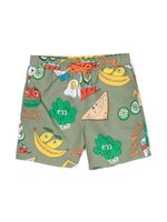 Stella McCartney Kids short de bain à imprimé graphique - Vert - thumbnail