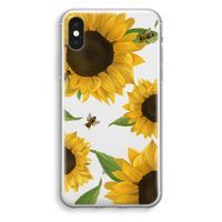 Sunflower and bees: iPhone XS Transparant Hoesje - thumbnail