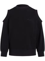 Karl Lagerfeld logo-embroidered cut out-detail sweatshirt - Noir - thumbnail