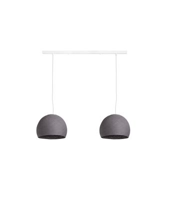 Cotton Ball Lights Tweevoudige hanglamp balk - Driekwart Mid Grey