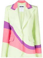 Moschino blazer boutonné à design colour block - Vert