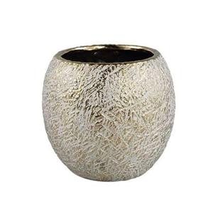 PTMD Bloempot Sunia - 20x20x18 cm - Keramiek - Goud