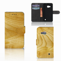 Microsoft Lumia 550 Book Style Case Licht Hout