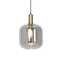 QAZQA Design hanglamp zwart met goud en smoke glas - Zuzanna