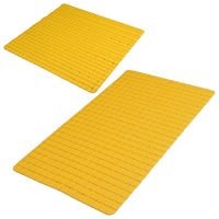 Urban Living Douche/badkamer anti-slip matten set - 2x stuks - rubber - okergeel - thumbnail