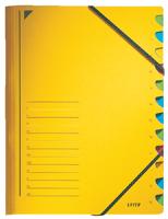 Leitz bureau sorteermap, karton, ft A4, 12 tabs, geel