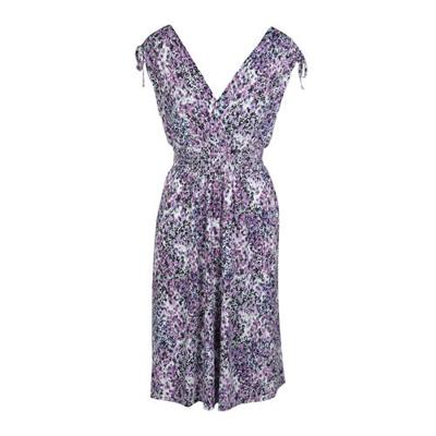 Cassis A-lijn jurk met all over print en plooien paars