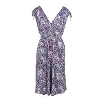 Cassis A-lijn jurk met all over print en plooien paars