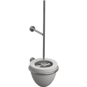 Toiletborstelgarnituur Clou Slim RVS Geborsteld En Aluite Mat Wit