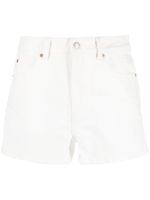 Alexander Wang high-rise denim mini shorts - Blanc