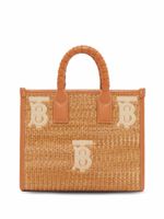 Burberry mini sac cabas Freya en raphia - Tons neutres